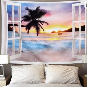 Hawaiian Tapestry Beach Sea Ocean Sunset Sunrise Home Tapestries Colorful